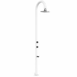 SINED - Douche blanche en alu avec led eau chaudefroide et lavepieds