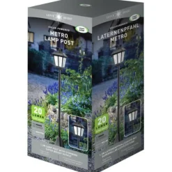 SMART GARDEN - Lampadaire solaire - - metro - 20 lumens - noir - 130 x 18 cm