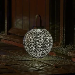 SMART GARDEN - Lanterne solaire - - damasque en métal ajouré - bronze - énergie solaire - ambiance orientale