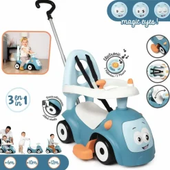 SMOBY - Voiture à enfourcher enfant 3 en 1 maestro bleu