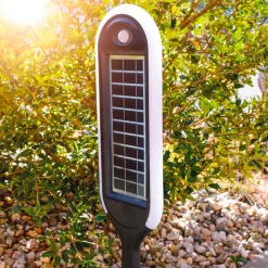 SOLAIREPRATIQUE - Borne solaire avec détecteur et double module solaire sail 5w blanc chaud