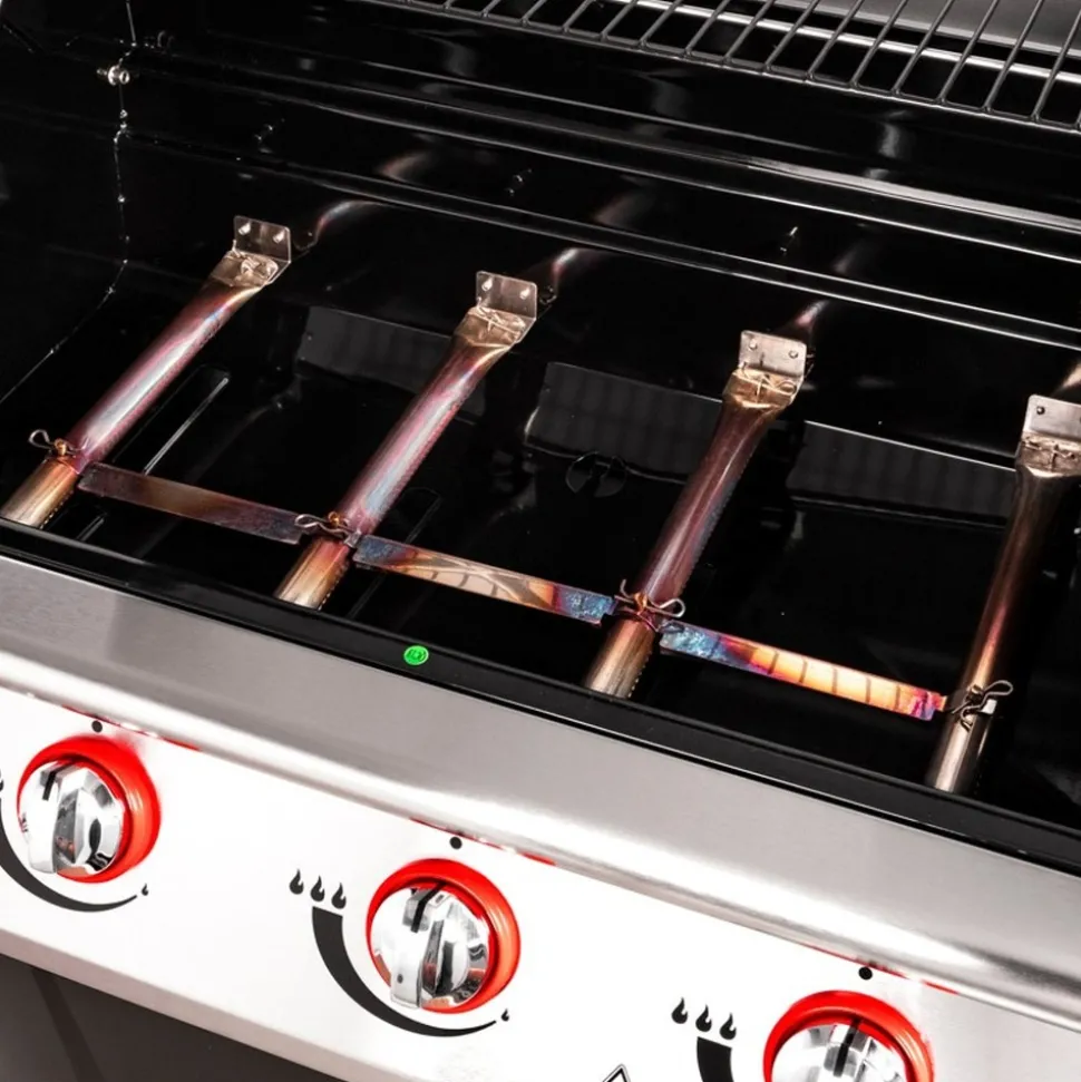 SOMAGIC - Barbecue à gaz avec chariot manhattan 450gpi, 4 brûleurs, 1 réchaud latéral et p