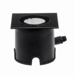 Spot de sol terra focus square en aluminium - noir