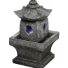 STONELITE - Fontaine en polyrésine pagode 18 x 17 x 29 cm