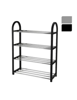 STORAGE SOLUTIONS - Étagère à chaussures métallique 4 étages 50x65x19cm couleurs assorties