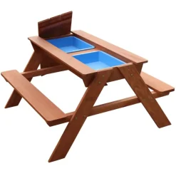 SUNNY - Table de pique-nique dave bac à sable et eau marron