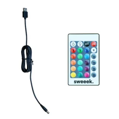 SWEEEK - Cube led 40cm - cube décoratif lumineux. 16 couleurs. 40cm. Rechargeable. Télécommande