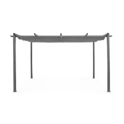 SWEEEK - Pergola aluminium - isla 3x4m - toile grise - tonnelle idéale pour votre terrasse. Toit rétractable. Toile coulissante. Structure