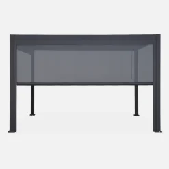 SWEEEK - Pergola bioclimatique gris anthracite – triomphe – 300x400cm. Aluminium. À lames orientables + store 400cm
