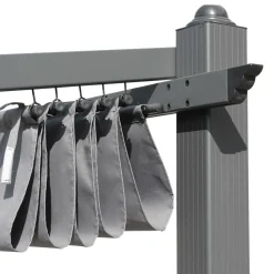 SWEEEK - Pergola murale en aluminium - murum 3x4m - toile grise - tonnelle idéale pour votre terrasse. Toit retractable. Toile coulissante.