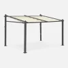 SWEEEK - Pergola murale en aluminium - murum 3x4m - tonnelle toile ecru