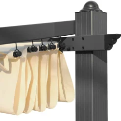 SWEEEK - Pergola murale en aluminium - murum 3x4m - tonnelle toile ecru