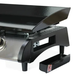 SWEEEK - Plancha au gaz 3 feux - porthos 3 brûleurs - 7.5 kw. Barbecue. Cuisine extérieure. Grande plaque émaillée. Inox