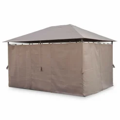 SWEEEK - Tonnelle 3x4 m - divio - toile taupe - pergola avec rideaux. Tente de jardin. Barnum. Chapiteau. Réception