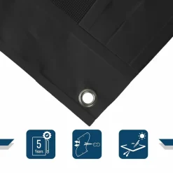 TECPLAST - Bâche brise vue micro-perforée tecplast mp460bv 3x4m - noire - garantie 5 ans