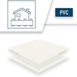 TECPLAST - Bâche brise vue sans oeillets 1,5x5 m xp640bv blanche - garantie 10 ans tecplast