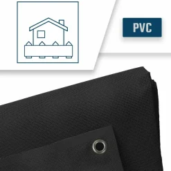 TECPLAST - Bâche brise vue micro-perforée tecplast mp460bv 4x4m - noire - garantie 5 ans