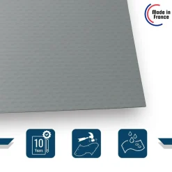 TECPLAST - Bâche brise vue sans oeillets 1,5x11 m xp640bv grise - garantie 10 ans tecplast