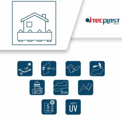 TECPLAST - Bâche brise vue micro-perforée tecplast mp460bv 3,5x4m - verte - garantie 5 ans
