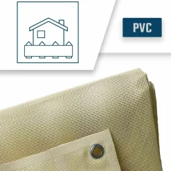 TECPLAST - Bâche brise vue micro-perforée tecplast mp460bv 4x4m - ivoire - garantie 5 ans
