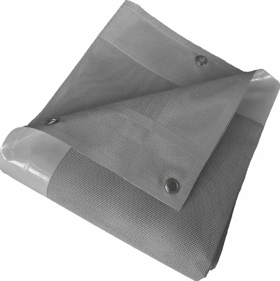 TECPLAST - Bâche carport micro-perforée tecplast mp460cp 4x4 m - grise - garantie 5 ans