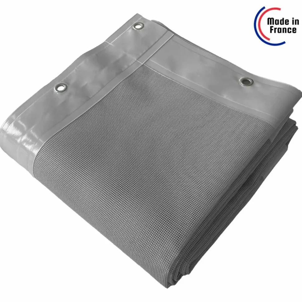 TECPLAST - Bâche carport micro-perforée tecplast mp460cp 4x4 m - grise - garantie 5 ans