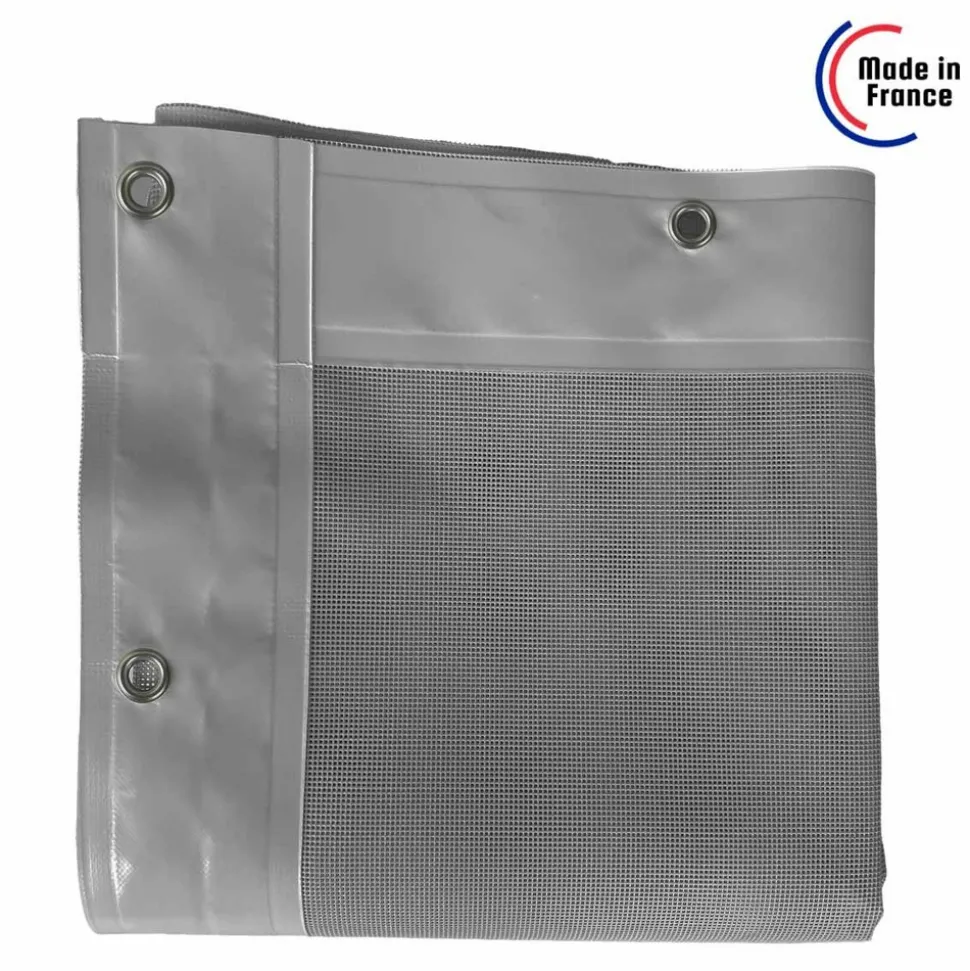 TECPLAST - Bâche carport micro-perforée tecplast mp460cp 4x4 m - grise - garantie 5 ans