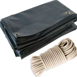 TECPLAST - Pack toile pergola gris anthracite 3x4 m tecplast lp506pr + sandow ivoire 20m