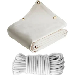 TECPLAST - Pack toile pergola blanc crème 3x4 m tecplast lp640pr + sandow blanc 20m