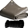 TECPLAST - Pack toile pergola taupe 3x4 m tecplast lp640pr + sandow noir 20m