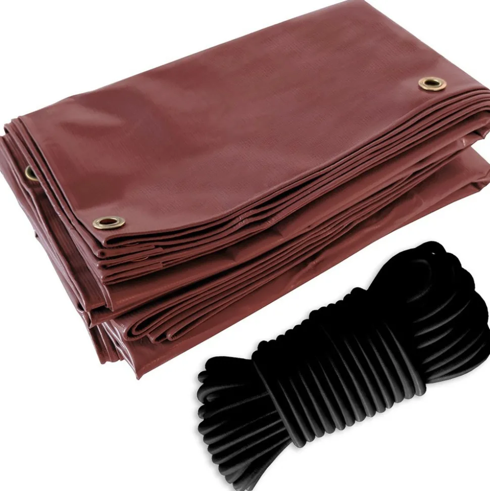 TECPLAST - Pack toile pergola rouge bordeaux 3x4 m tecplast lp506pr + sandow noir 20m