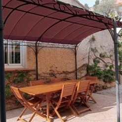 TECPLAST - Pack toile pergola rouge bordeaux 3x4 m tecplast lp506pr + sandow noir 20m