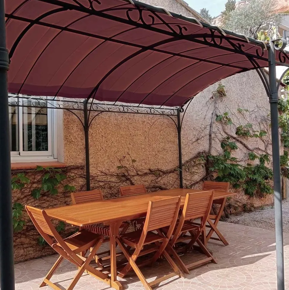TECPLAST - Pack toile pergola rouge bordeaux 3x4 m tecplast lp506pr + sandow noir 20m