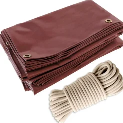 TECPLAST - Pack toile pergola rouge bordeaux 3x4 m tecplast lp506pr + sandow ivoire 20m