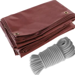 TECPLAST - Pack toile pergola rouge bordeaux 3x4 m tecplast lp506pr + sandow gris 20m