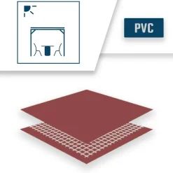 TECPLAST - Pack toile pergola rouge bordeaux 3x4 m tecplast lp506pr + sandow gris 20m