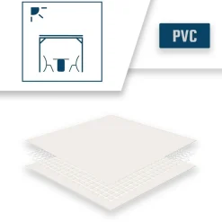 TECPLAST - Pack toile pergola blanc crème 3x4 m tecplast lp640pr + sandow noir 20m