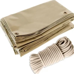 TECPLAST - Pack toile pergola beige foncé 3x4 m tecplast lp506pr + sandow ivoire 20m