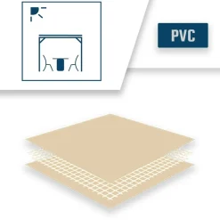 TECPLAST - Pack toile pergola beige foncé 3x4 m tecplast lp506pr + sandow noir 20m
