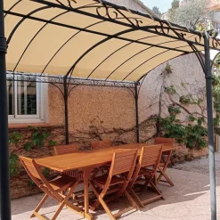 TECPLAST - Pack toile pergola beige foncé 3x4 m tecplast lp506pr + sandow gris 20m