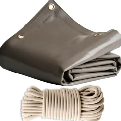 TECPLAST - Pack toile pergola taupe 3x4 m tecplast lp640pr + sandow ivoire 20m