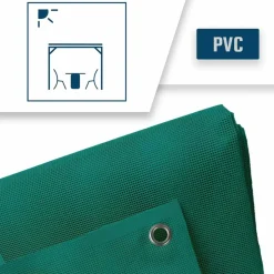 TECPLAST - Toile pergola micro-perforée tecplast mp460pr 3x5 m - verte - garantie 5 ans