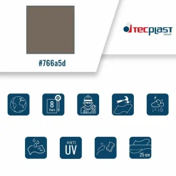 TECPLAST - Toile pergola tecplast lp640pr 3x3 m - taupe - garantie 8 ans