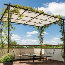 TECPLAST - Toile pergola tecplast lp506pr 3x6 m - blanc crème - garantie 5 ans