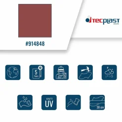 TECPLAST - Toile pergola tecplast lp506pr 3x3 m - rouge bordeaux - garantie 5 ans