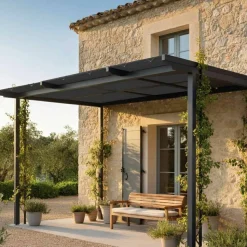 TECPLAST - Toile pergola tecplast lp506pr 6x8 m - gris anthracite - garantie 5 ans