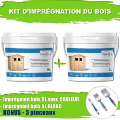 TIMBELA - 5 l de produit de protection blanc + 5 l de produit de protection noir - timbela dkmt01-black/white