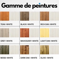 TIMBELA - 5 l de produit de protection blanc + 5 l de produit de protection teck - timbela dkmt01-teak/white