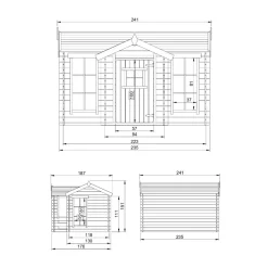 TIMBELA - Maison en bois pour enfants - 2.63 m2 - 241 x 187 cm - M520