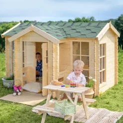 TIMBELA - Maison en bois pour enfants - 2.63 m2 - 241 x 187 cm - M520